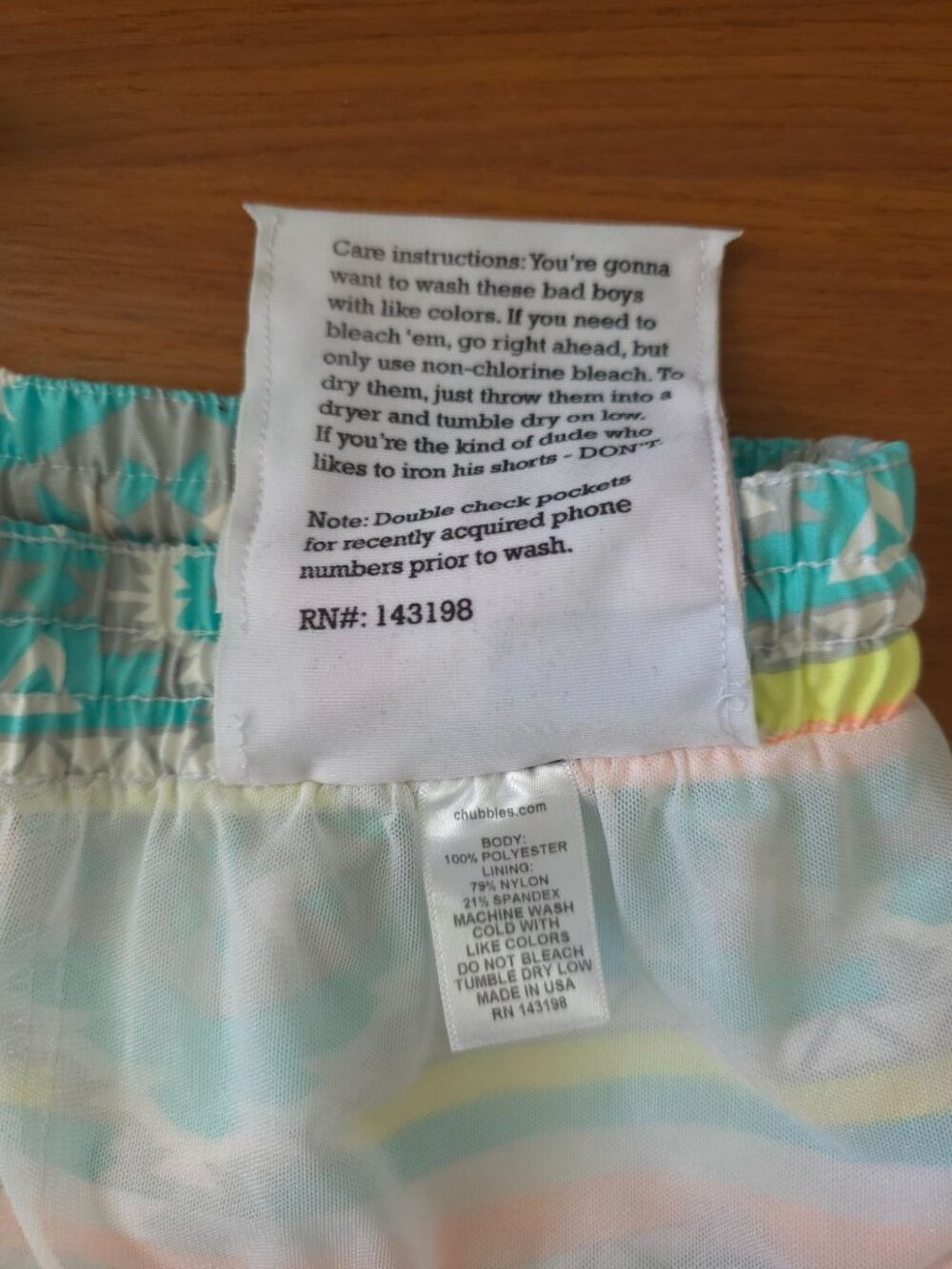 Chubbies THE EN FUEGO Southwestern Geometric Print 4" Swim Trunks Men's SM - USA - Picture 10 of 11